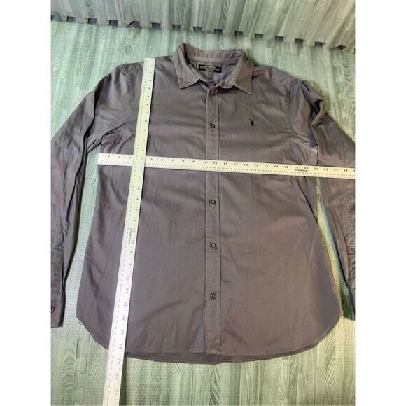 All Saints Mens Long Sleeve Button Shirt Gray Size Large - Picture 3 of 6